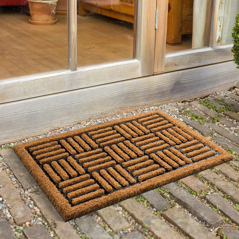 Carpido Fussmatte Kokos Gitter Design – Sauberlauf 40x60 cm 2er Set – Türmatte innen – antibakteriel