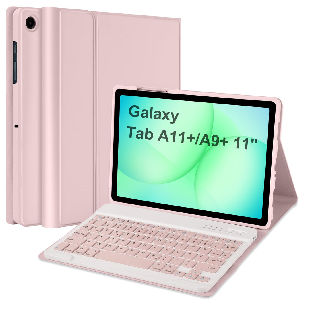 HOTLIFE Tastatur Hülle für Samsung Galaxy Tab А11+/А9+ 11 Zoll 2023/2025, Schutzhülle mit Automatisc
