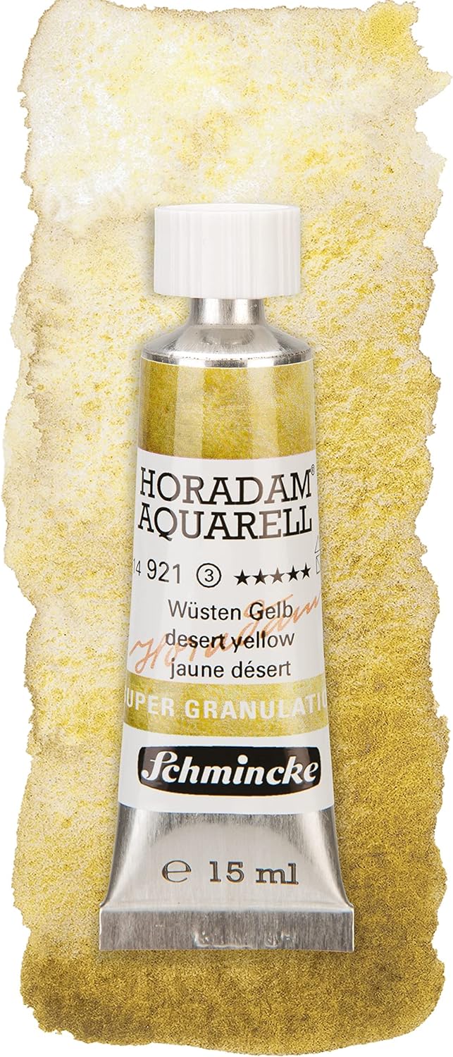 Schmincke – HORADAM® AQUARELL, Super Granulation Set Wüste, 5 x 15 ml-Tuben, 74 869 097, Holzkasten,