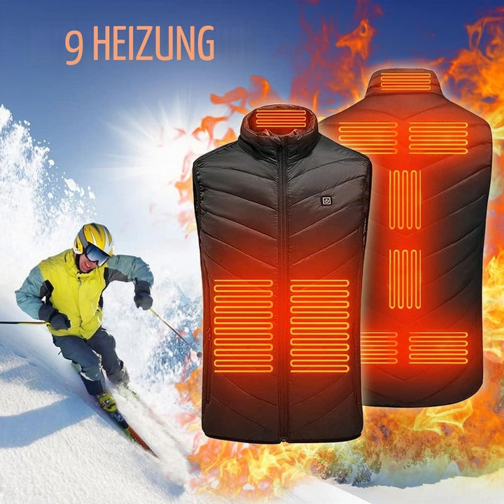 Beheizte Weste USB, Beheizbare Jacke Herren Damen, Heizweste Winter Weste Elektrische Warme mit 3 Te