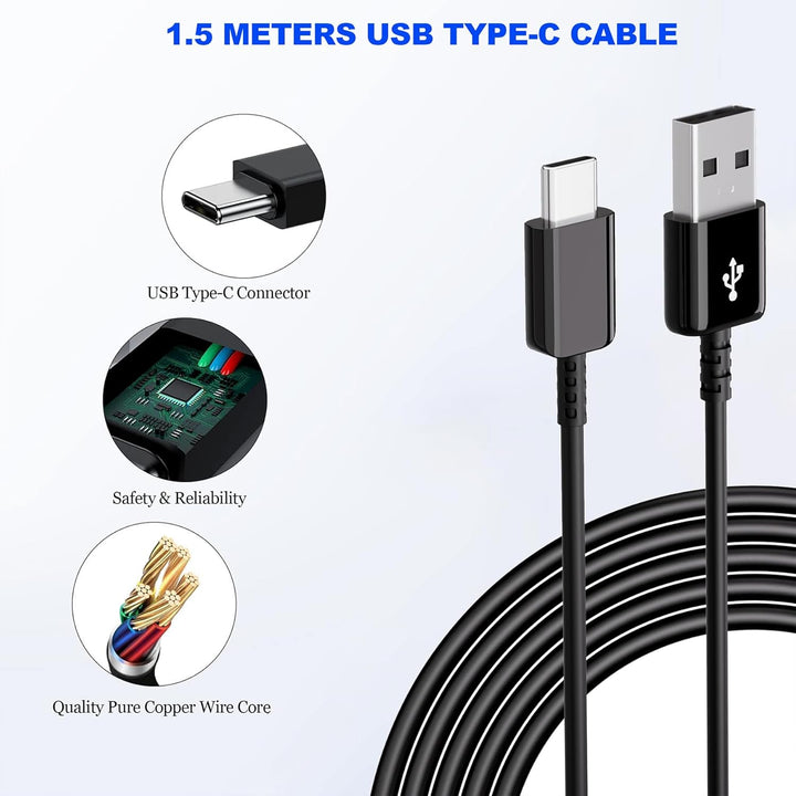 Ladegerät für Samsung Handy, (2-Pack) Schnellladegerät USB Netzteil mit USB C Ladekabel für Samsung