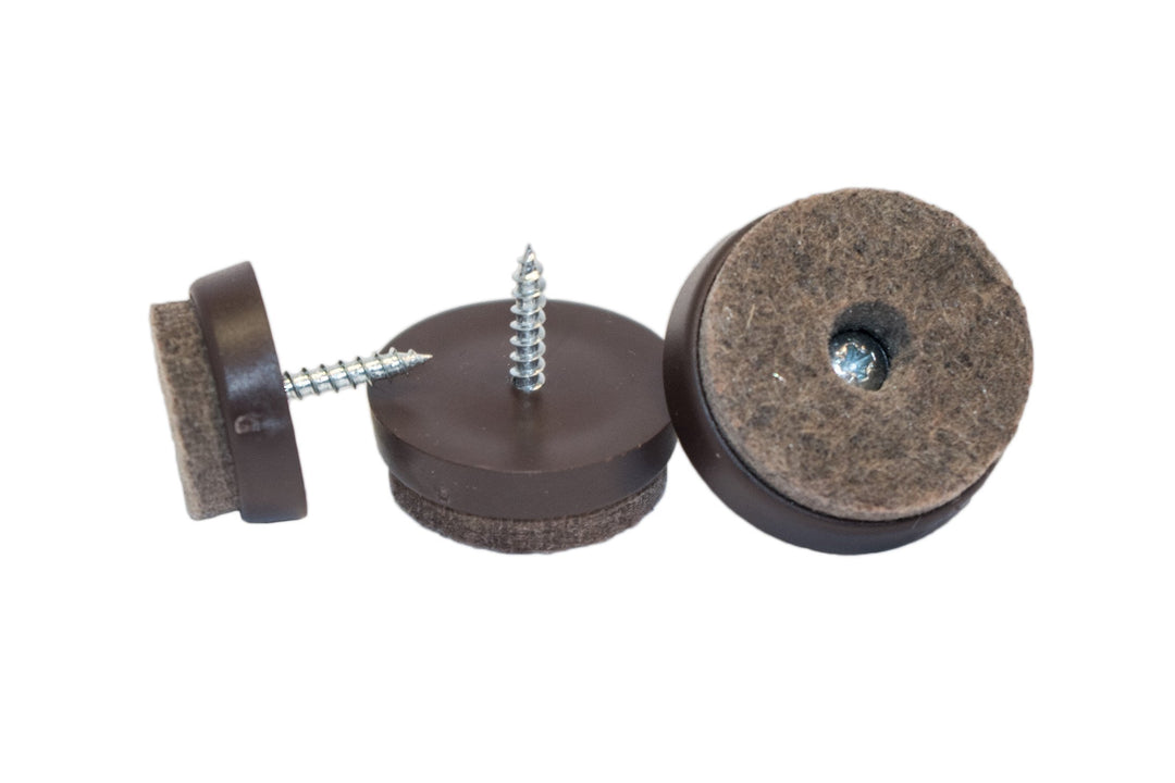 haggiy Filzgleiter zum Schrauben, Kunststoffbasis, braun, rund 20 mm (100 STK.) Ø 20 mm Braun, Ø 20