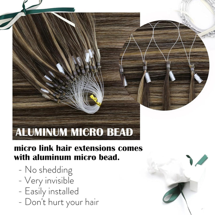 Moresoo Echthaar Extensions Microrings Strähnen Easy Loop Extensions Echthaar 1g Remy Cold Fusion Mi