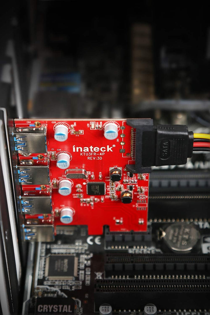 Inateck USB 3.0 pcie Karte mit 4 Anschlüsse, einen 15pin SATA-Stromanschluss mit Einer 4pin auf 2x15