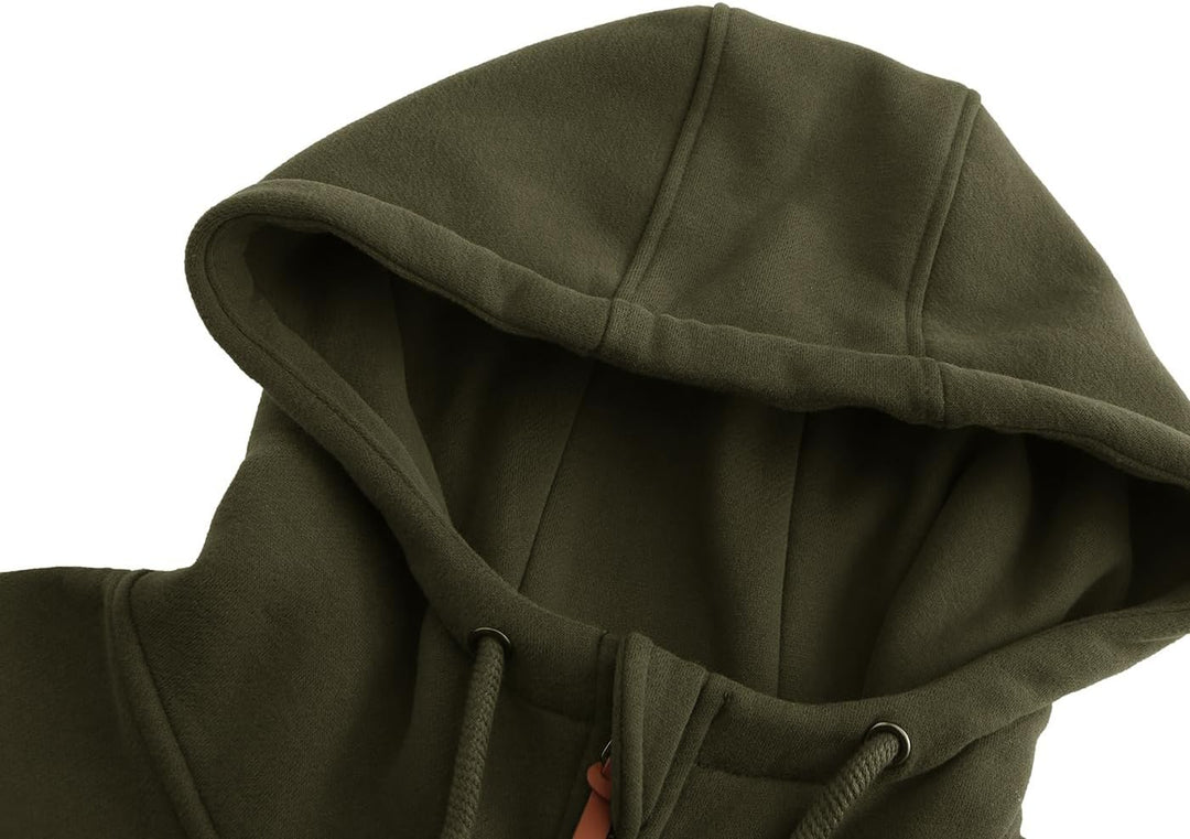 Damen Sweatjacke Kapuzenpullover Zip Hoodie Kapuzenjacke Winter Sweatshirt Jacke S Armeegrün, S Arme