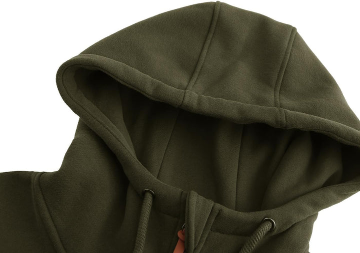 Damen Sweatjacke Kapuzenpullover Zip Hoodie Kapuzenjacke Winter Sweatshirt Jacke S Armeegrün, S Arme
