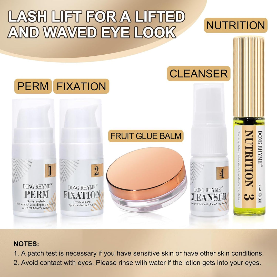 Wimpernlifting Lash Lifting Kit mit Glue Balm, DONG RHYME Wimpernlifting Kit mit Klebebalsam in Pfir