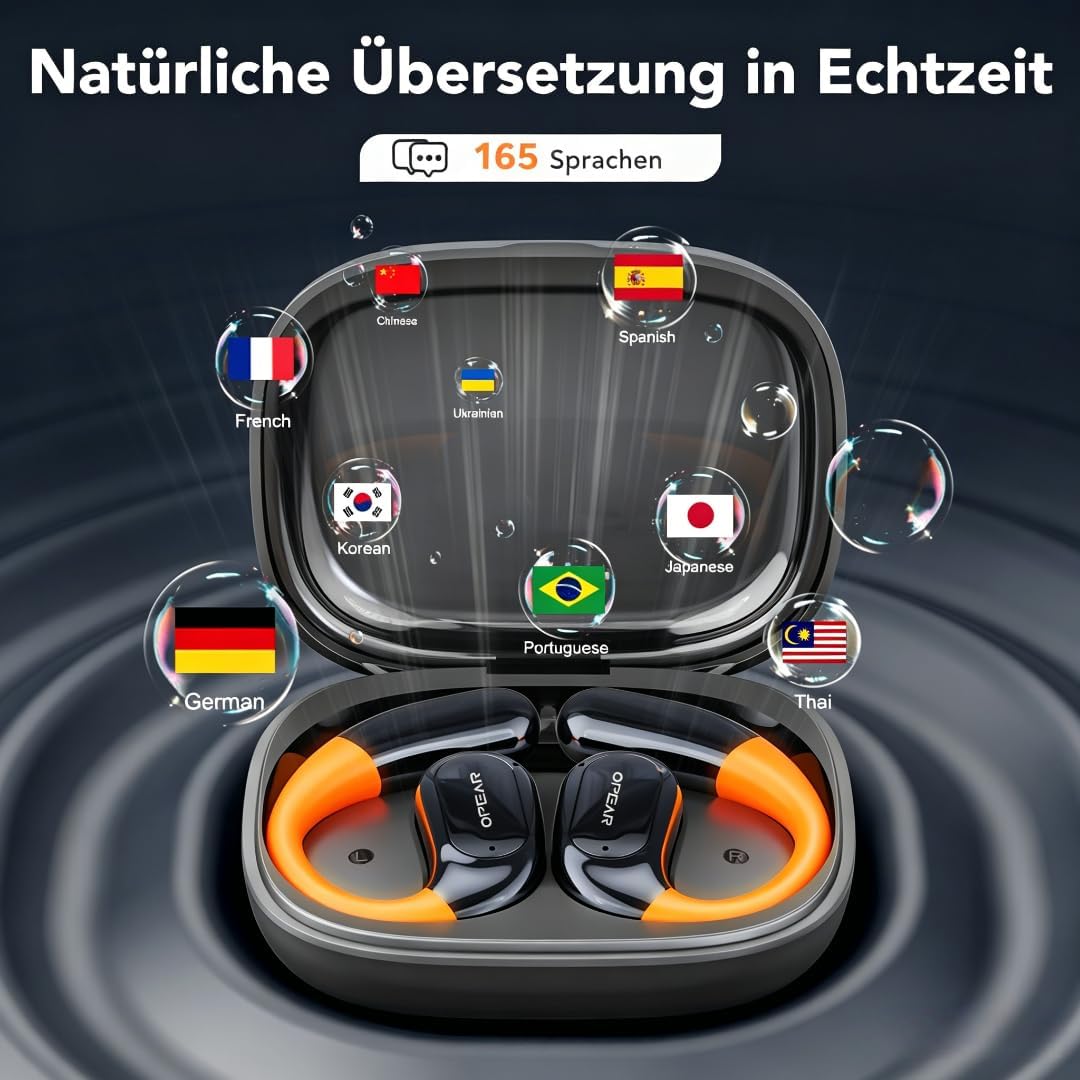 NE27 AI Übersetzer Kopfhörer in Echtzeit, Übersetzungskopfhörer für 134 Sprachen mit LCD Touchscreen