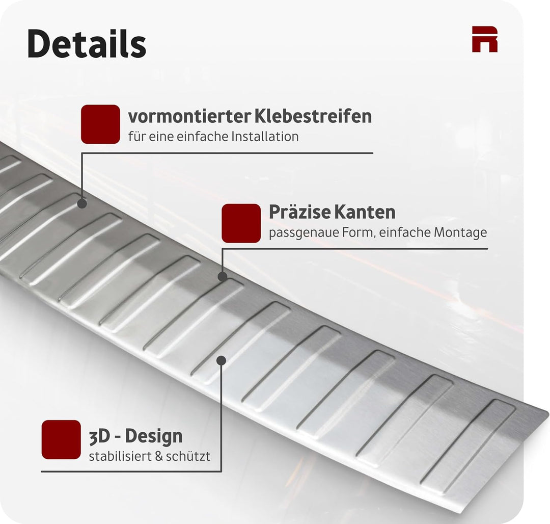 Ladekantenschutz Edelstahl MATT kompatibel für MERCEDES VITO W447, V-KLASSE W447 | premium Qualität