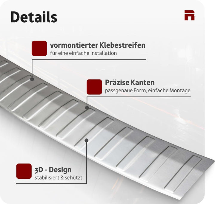 Ladekantenschutz Edelstahl MATT kompatibel für MERCEDES VITO W447, V-KLASSE W447 | premium Qualität