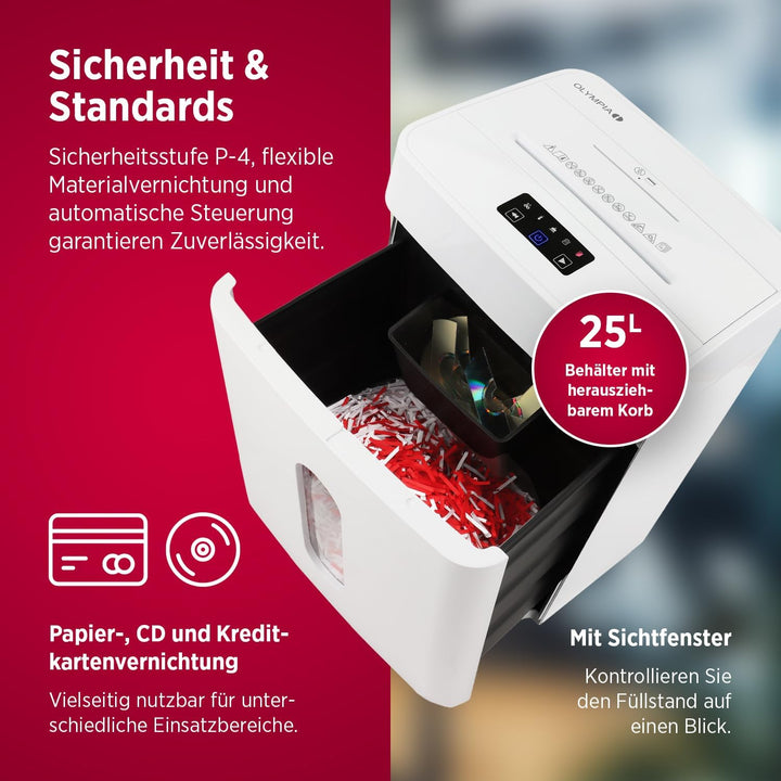 Olympia CC 2515 S Aktenvernichter | Papierschredder Aktenvernichter &amp; Paper Shredder für Dokumente,