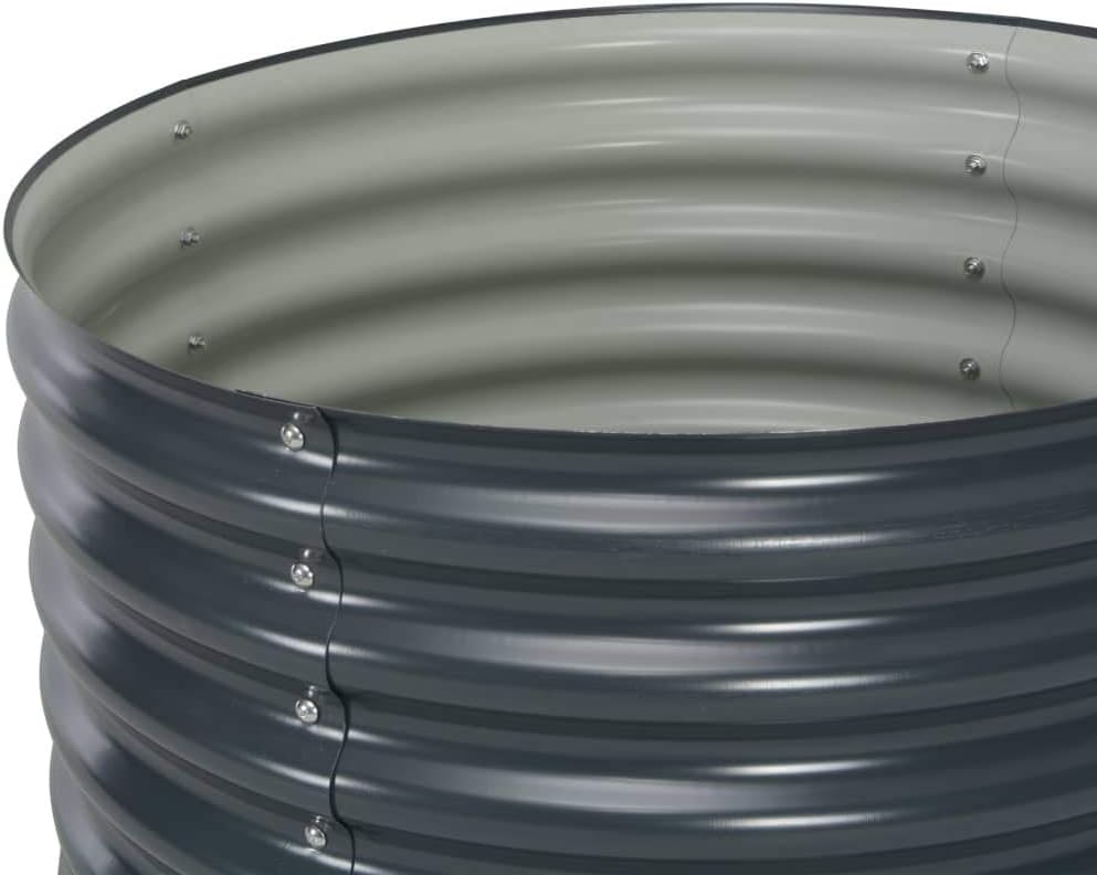 yorten Metall Hochbeet Grau Verzinkter Stahl 80 x 80 x 81 cm (L x B x H) Gartenbeet Pflanzkübel für