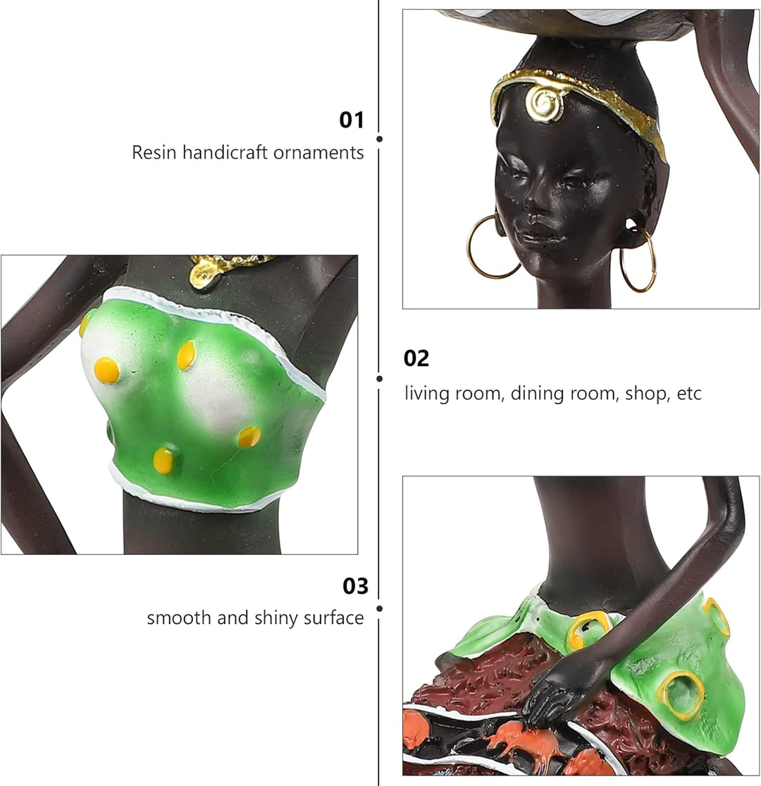BESPORTBLE 2St dekorative Ornamente Afrikanische Kunstfiguren Kerzen Tablettdekor Schwarze Figuren H
