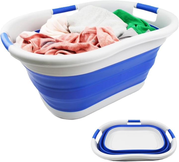 SAMMART faltbarer Wäschekorb aus Kunststoff, 40 l, zusammenklappbarer Pop-Up-Aufbewahrungsbehälter/O