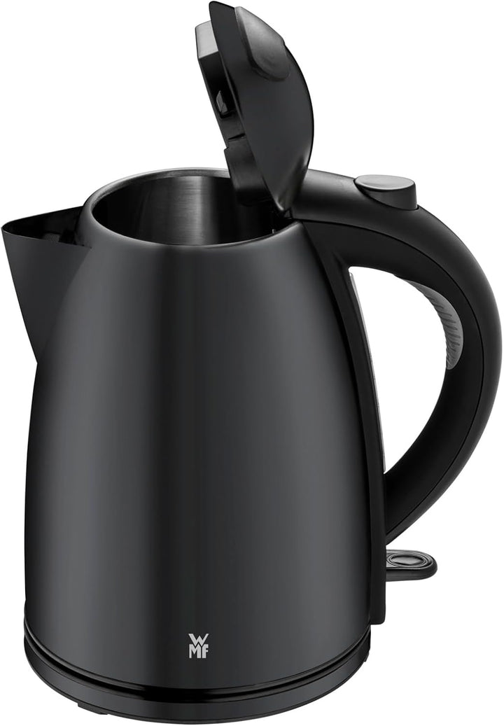 WMF Stelio Wasserkocher Edelstahl 1,7L, Elektrischer Wasserkocher mit Kalkfilter, 2400 W, Wasserstan