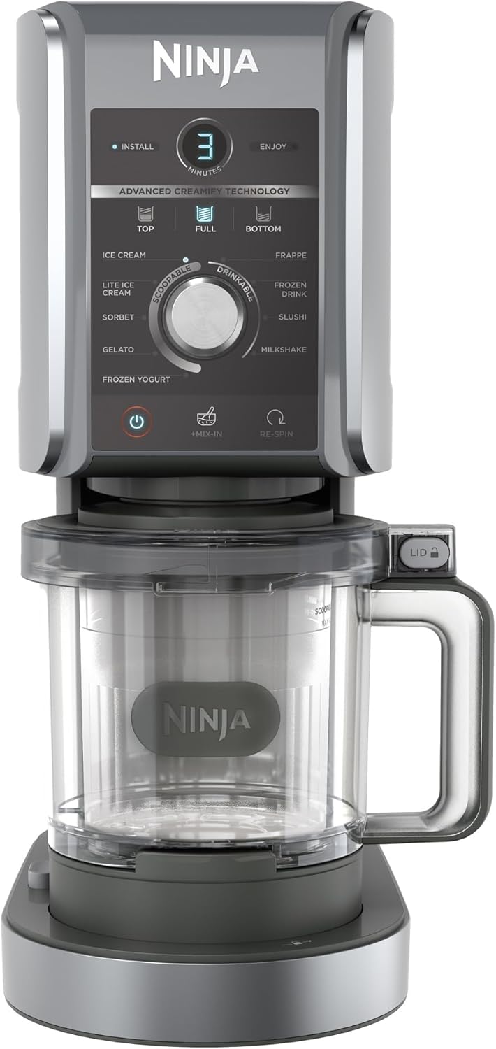 Ninja CREAMi Deluxe Eismaschine mit 3 Behältern, 10 Funktionen, Dessert & Ice Cream Maker für Eiscre
