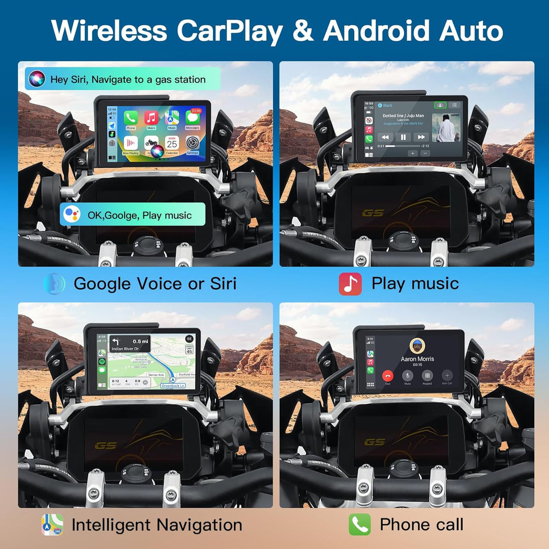 CARabc DB601 Premium 6 Zoll Touchscreen Display für BMW Motorräder mit Kabellosem CarPlay &amp; Android