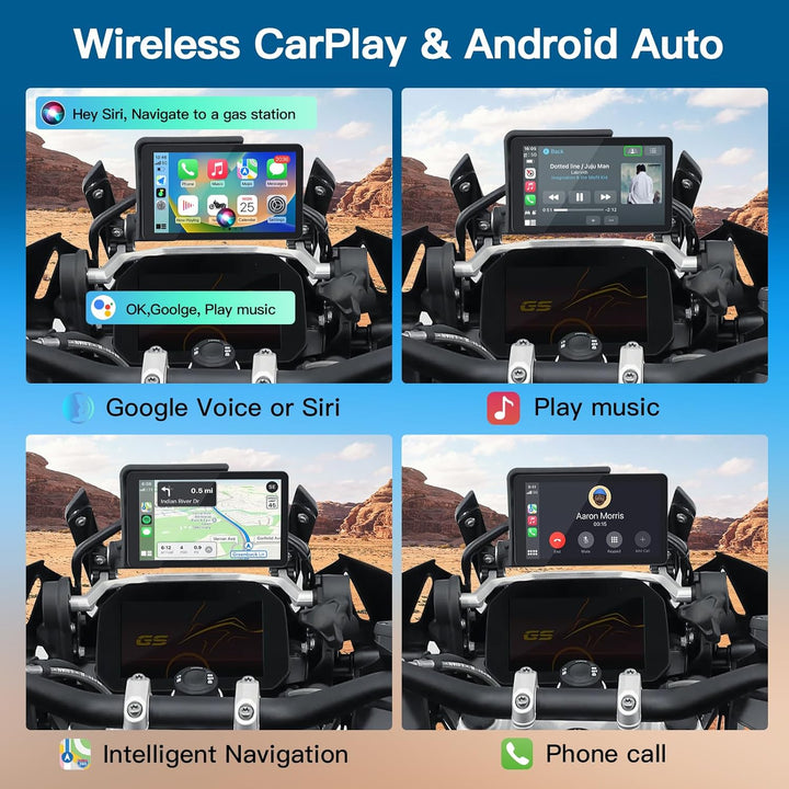 CARabc DB601 Premium 6 Zoll Touchscreen Display für BMW Motorräder mit Kabellosem CarPlay &amp; Android