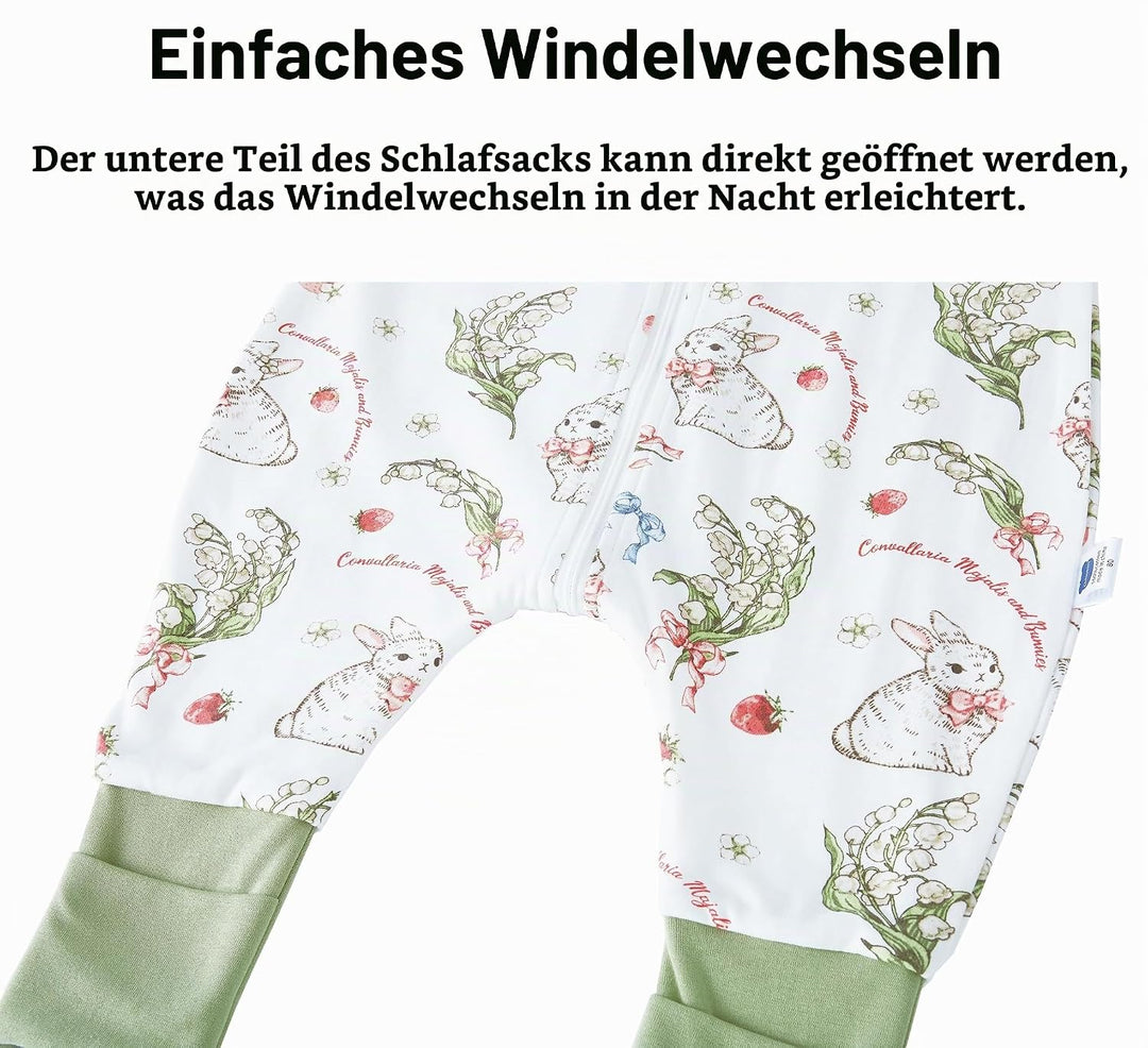 Chilsuessy Baby Schlafsack mit Beinen 1.5 Tog Schlafsack 100% Baumwolle Ganzjahres Schlafsack mit Fü