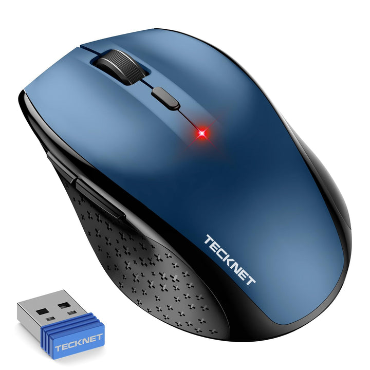 TECKNET Silent Maus Kabellose, 4800DPI 2.4GHz Leise Funkmaus mit Nano Empfänger, Side Control, Ohne