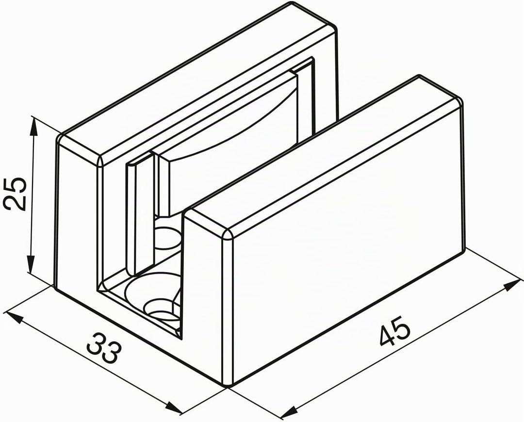 Bodenführung Glas, 8 - 12,76 mm, Aluminium silber ; 1 Stück, Silber