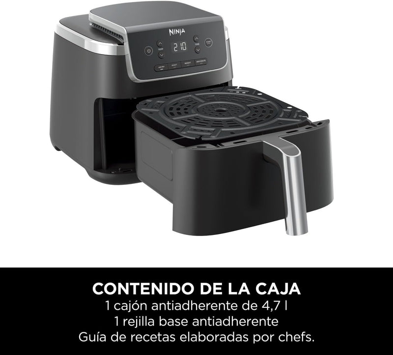 Ninja PRO Air Fryer Heissluftfritteuse, 4,7L Airfryer, Einzelkorb-Heissluftfritteuse, 4-in-1, für 1-