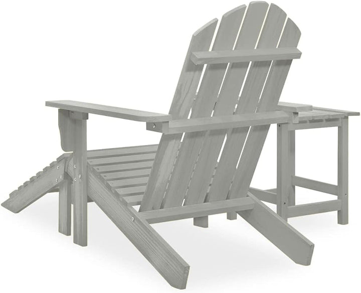 vidaXL Tannenholz Massiv Adirondack Gartenstuhl mit Fussstütze Tisch Deckchair Liegestuhl Gartenmöbe