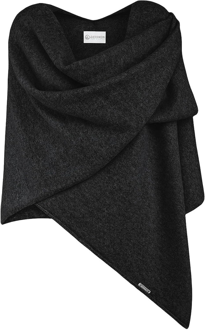 GIESSWEIN Merino Lambswool Cape - Eleganter Feinstrick Überwurf aus Lammwolle, Merinowolle Cape für