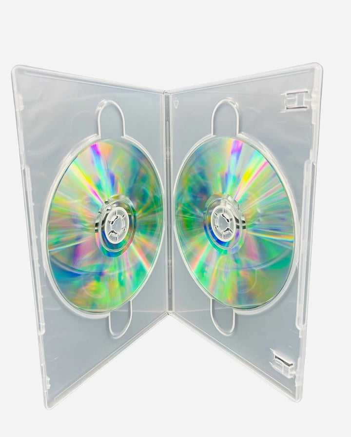 10x CD DVD Blu-ray Doppel Slim Hüllen Transparent 7 mm – Dragon Trading – 2 Discs pro Hülle mit Auss