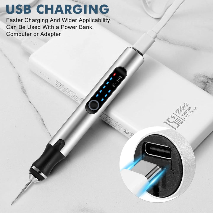Elektrische Gravierstift, Multifunktionaler Gravierwerkzeugsatz, Tragbare Drahtlose Gravurwerkzeug,