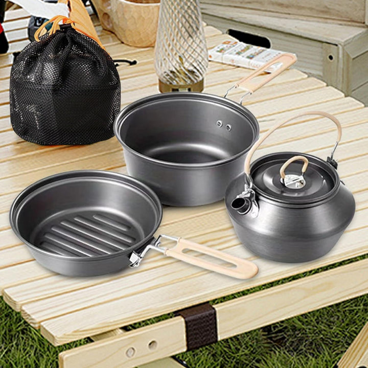 Camping-Kochgeschirr-Set, Camping-Töpfe und Pfannenset zum Kochen, tragbares Kochgeschirr, Bratentöp