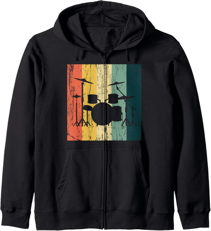 Drummer Design Vintage Schlagzeuger Geschenke Schlagzeug Kapuzenjacke