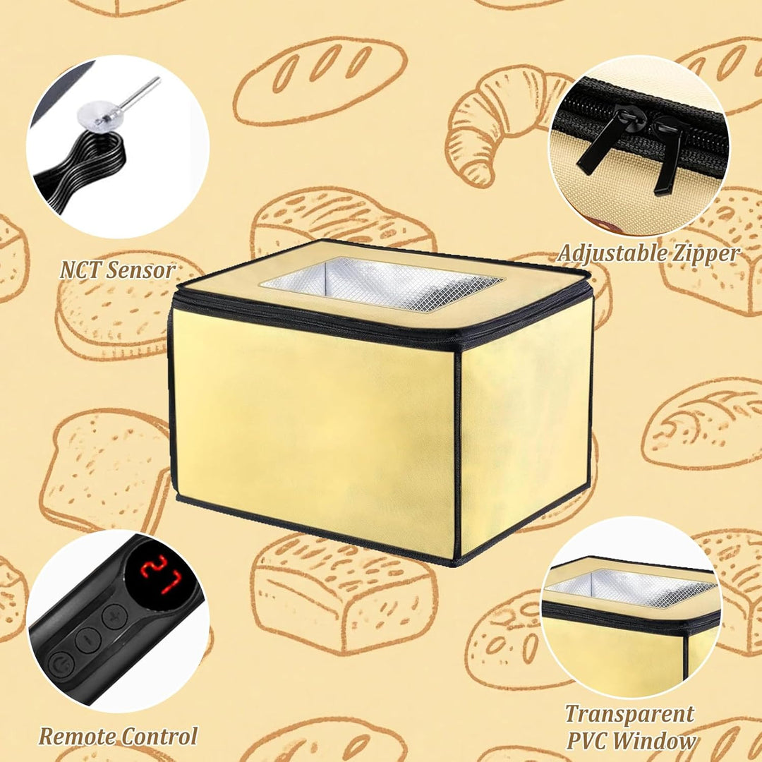 Brot Gärbox Sauerteig, Brot Gärbox mit Heizung und NTC-Temperatursensor, Gärschrank for Teig mit Ein