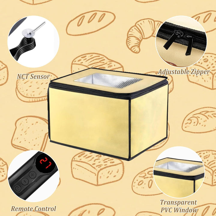 Brot Gärbox Sauerteig, Brot Gärbox mit Heizung und NTC-Temperatursensor, Gärschrank for Teig mit Ein