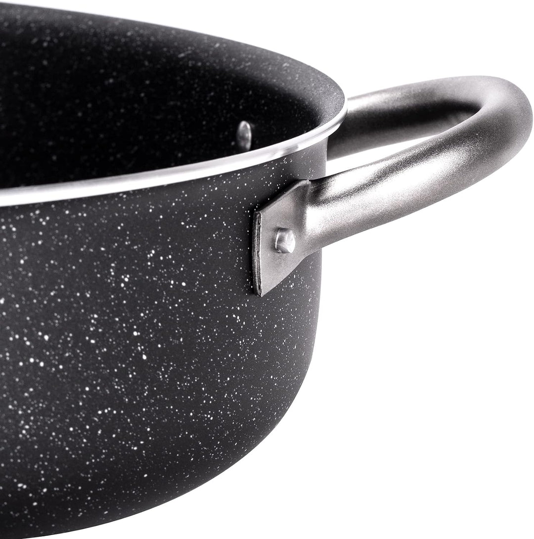 Moneta Etnea PRO Kochtopf mit Edelstahlgriff, Aluminium, Schwarz, 36 cm