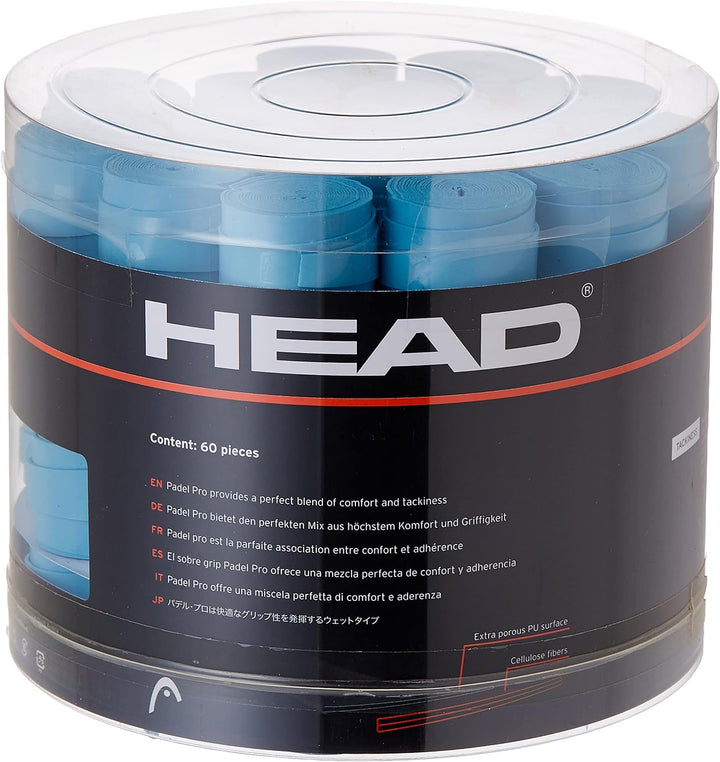 HEAD Unisex-Adult Padel Pro 60pcs Display Box Griffband, Blau