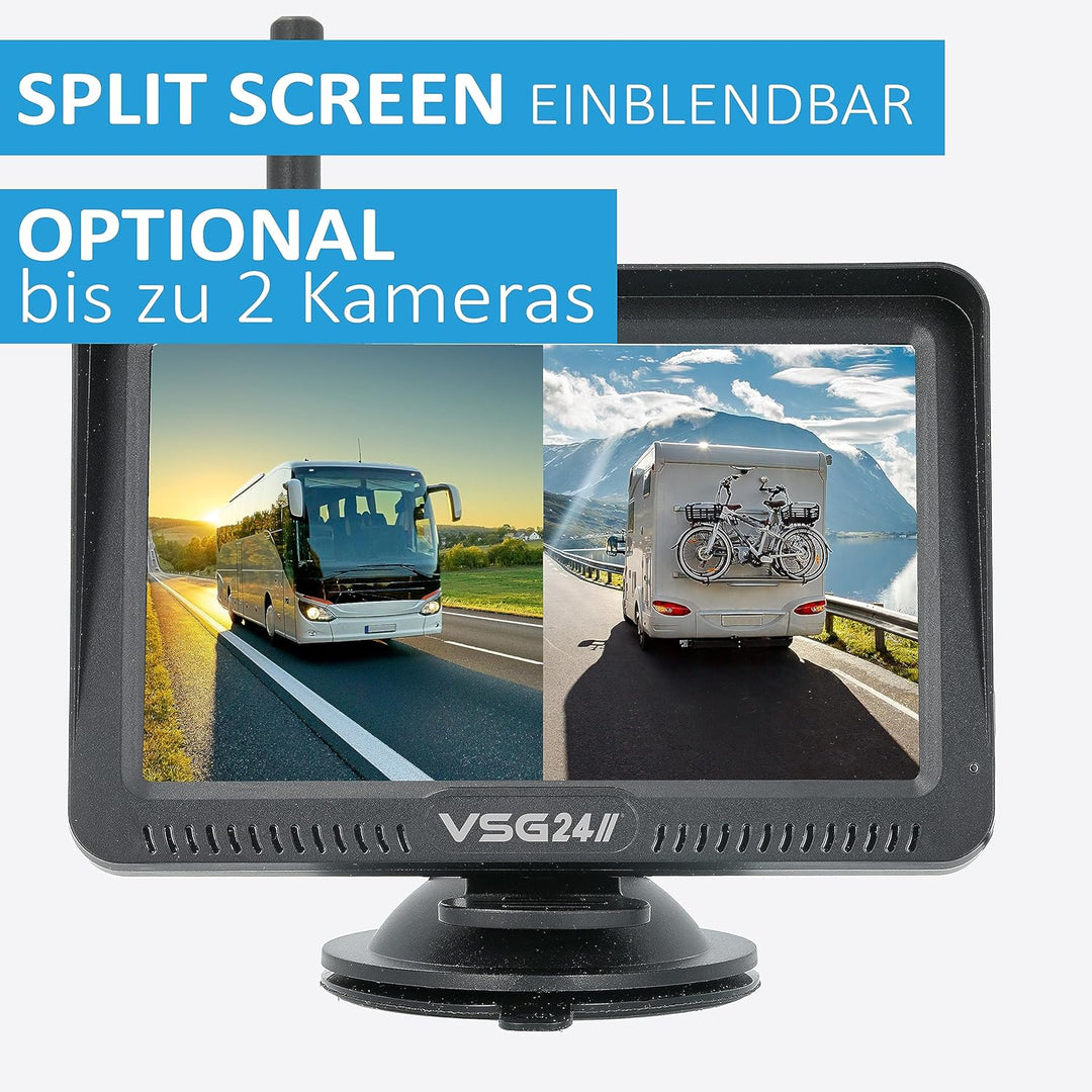 VSG24 5“ HD Funk Rückfahrsystem Premium ONE für PKW, KFZ Set kabellos inkl. Rückfahrkamera + Monitor
