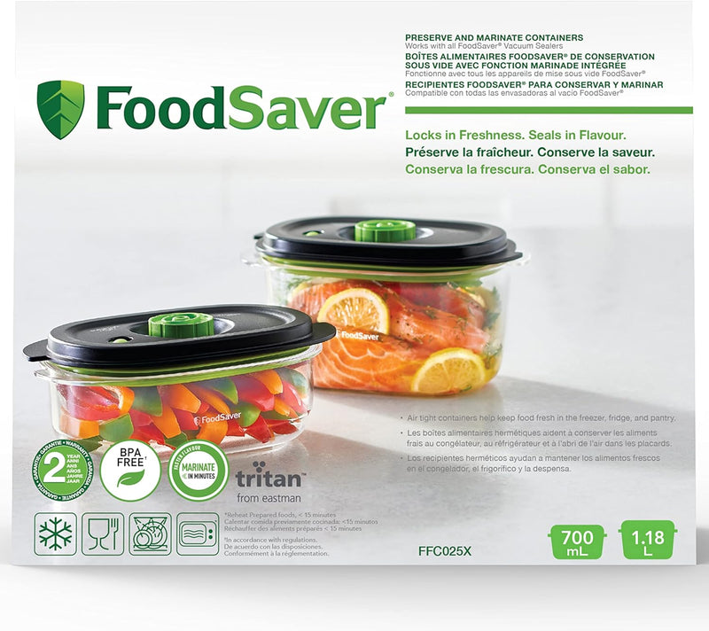 FoodSaver FFC025X Preserve & Marinate Vakuumbehälter für Vakuumiergeräte | Luftdichte BPA-freie Lebe