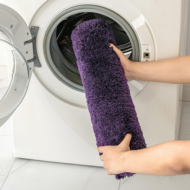 MIULEE Badematte Weiche Badteppich rutschfest Badvorleger Fussmatte Badzimmermatte Bettvorleger Flau