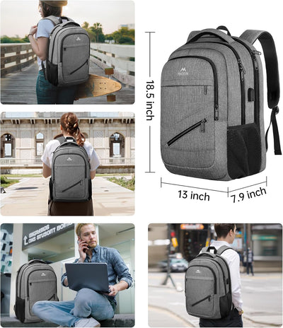 MATEIN Laptop Rucksack 17 Zoll, Grosse Herren Wasserdicht Reisen Tasche Arbeit Business Schulrucksac