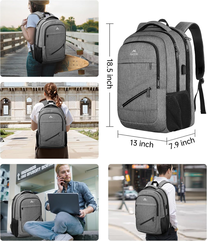 MATEIN Laptop Rucksack 17 Zoll, Grosse Herren Wasserdicht Reisen Tasche Arbeit Business Schulrucksac