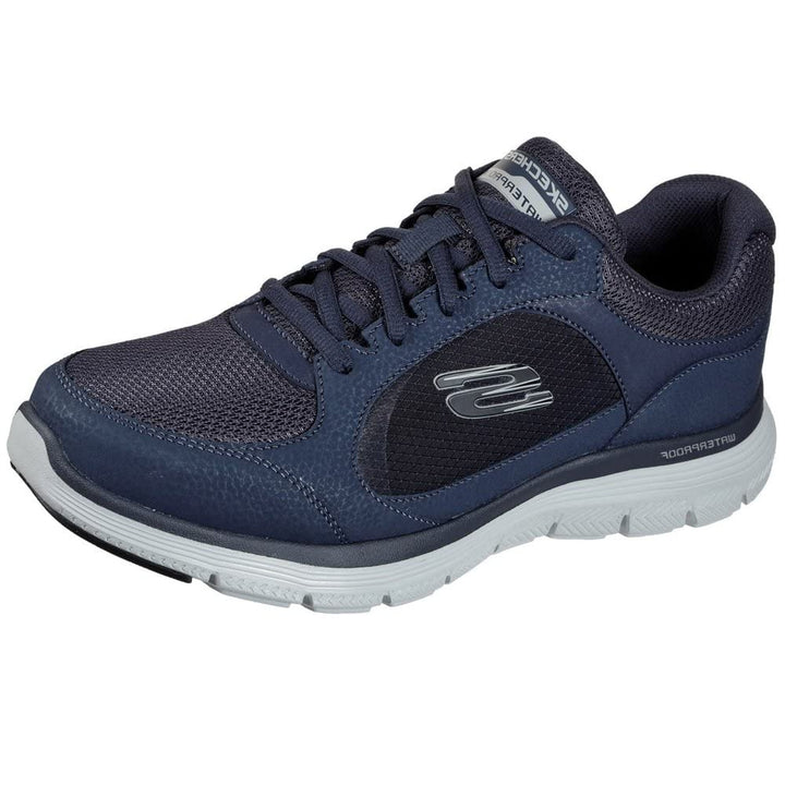 Skechers Herren Flex Advantage 4.0 True Clarity Sneaker 39 EU Navy Leather Pu Mesh Trim, 39 EU Navy