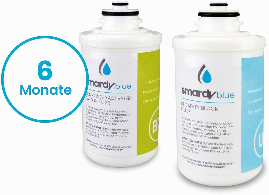 smardy 2in1 Ersatzfilter Set - Aktivkohle-Filter + Ultrafiltrations-Membran für Soda &amp; Cool Wassersp