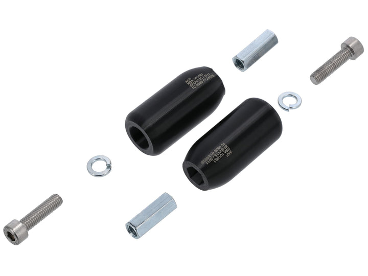 Set: Sturzpads/Crashpads hinten, mit TTG, Schwarz - für Simson