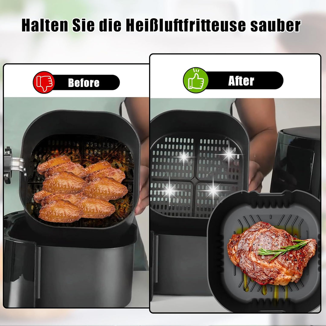 Silikonform Heissluftfritteuse für Philips Essential XL 6,2L HD9270/90, 2 Stück Airfryer Silikonform