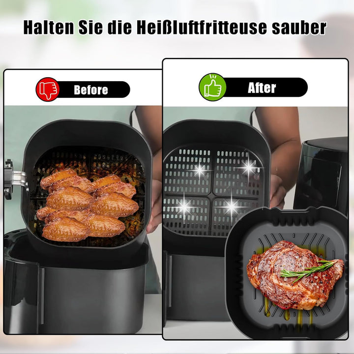 Silikonform Heissluftfritteuse für Philips Essential XL 6,2L HD9270/90, 2 Stück Airfryer Silikonform