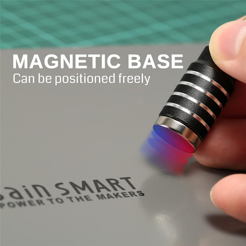 SainSmart Dritte Hand Lötstation Lötwerkzeug mit 4 Magnetische Flexible Helfende Händen, LED-Lupe, 4