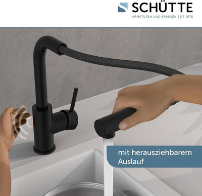 SCHÜTTE 99760 VITAL Sensor-Spültischarmatur Küche, Küchenarmatur mit ausziehbarer Brause, automatisc