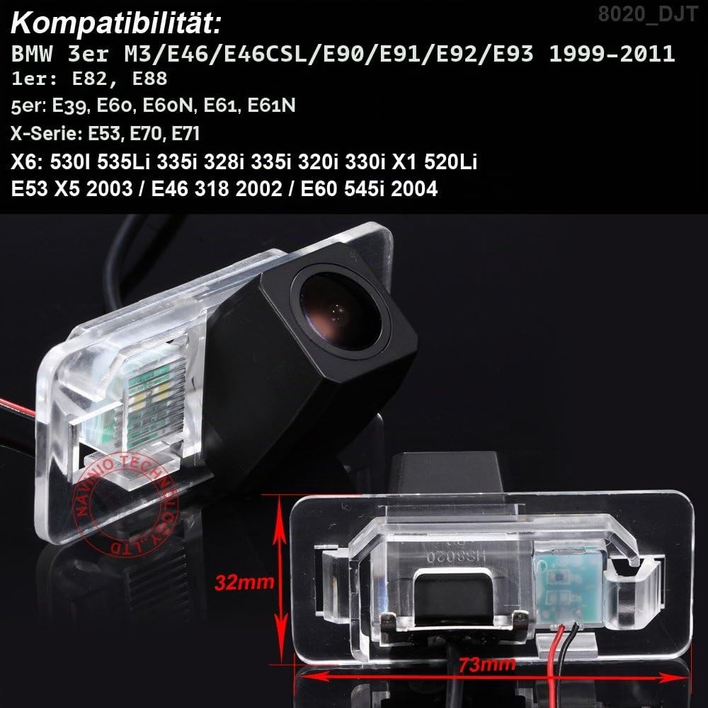 1280 * 720 Pixels Auto Rückfahrkamera Replacement for BMW 1/3/5 seires E90 E91 E92 E93 E82 E88 E39 E