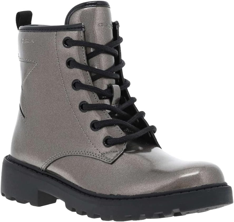 Geox Mädchen J Casey Girl Ankle Boot, Lead Black